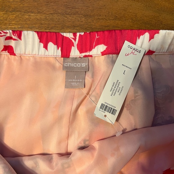 Chico’s Mixed Print Pleated Maxi Skirt Size 1 (Med) | Colorful Boho Floral - Picture 6 of 10